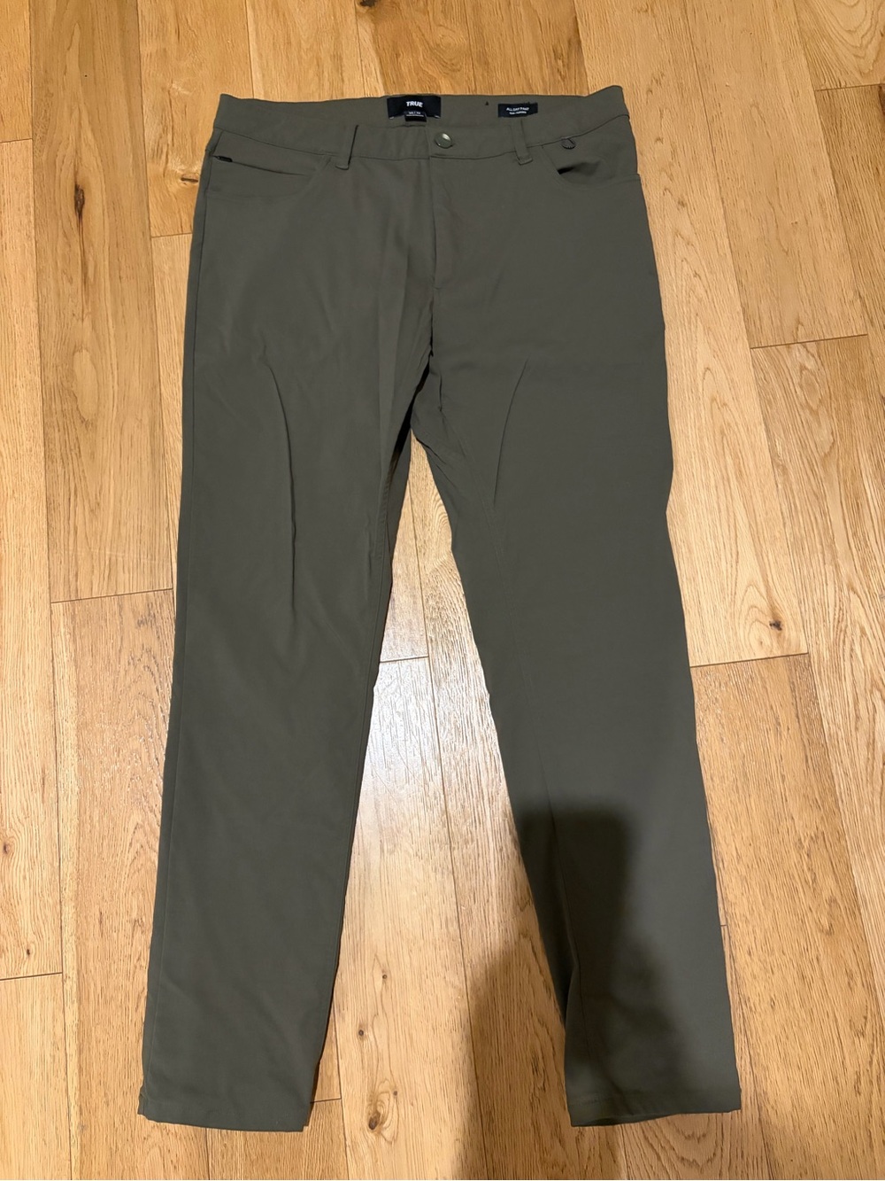 Men's True Linkswear Olive Green Slim Performance Pants